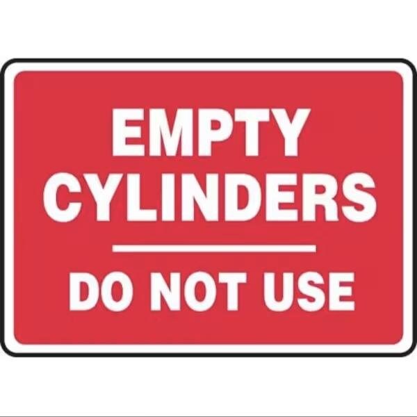 Accuform SAFETY SIGN EMPTY CYLINDERS DO NOT MCPG589XT MCPG589XT - main